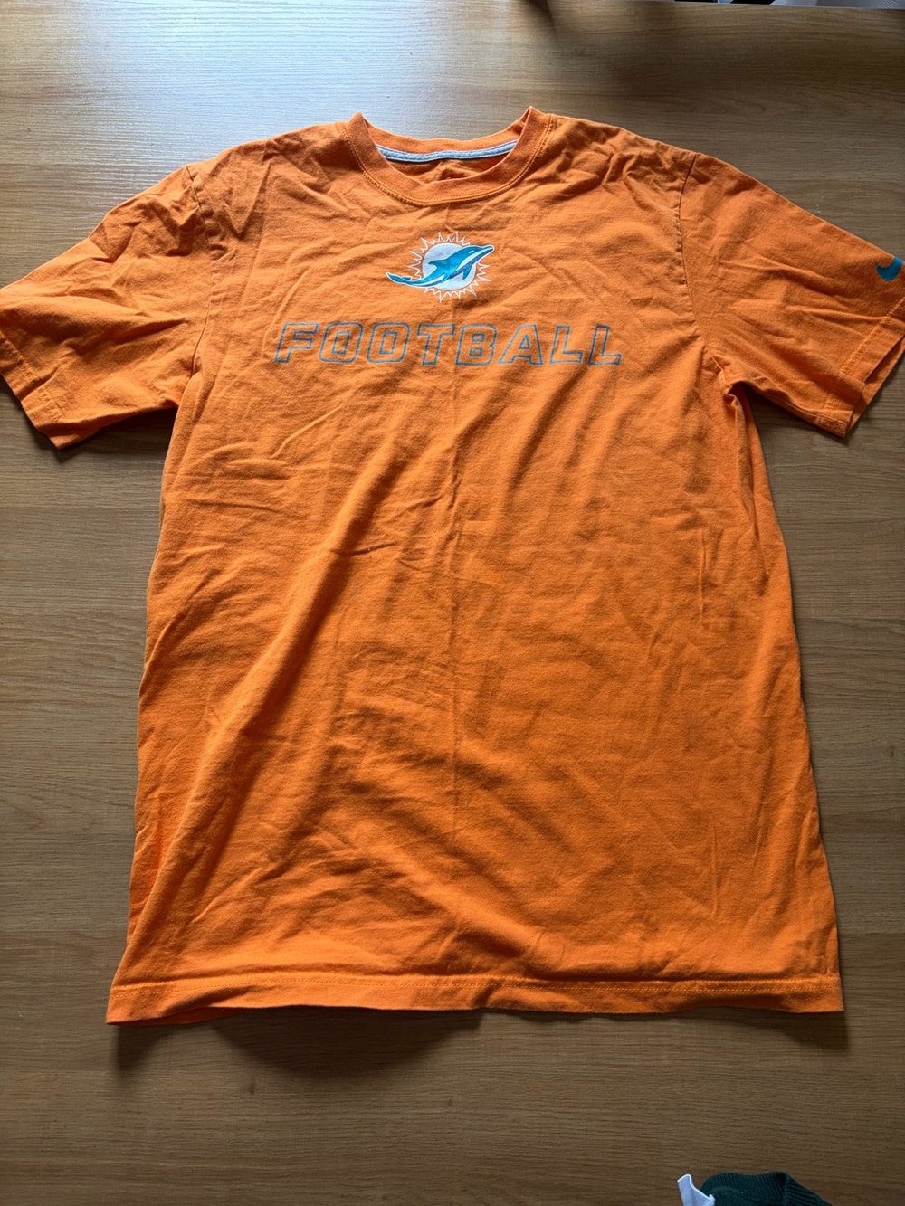 Men’s Miami Dolphins Orange Football Logo T-Shirt by Nike